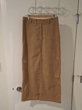Jacob Vintage Y2K Velvet Maxi Skirt with Front Slit & Flap Pockets (Size 5-6; S)